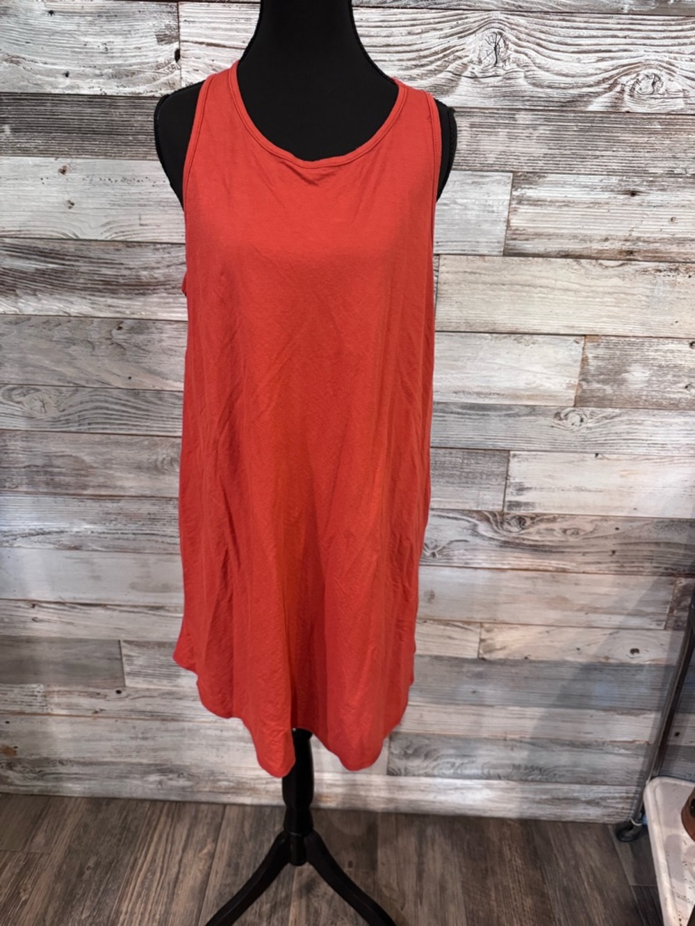 Tres Bien Coral Orange Sleeveless Mini Dress